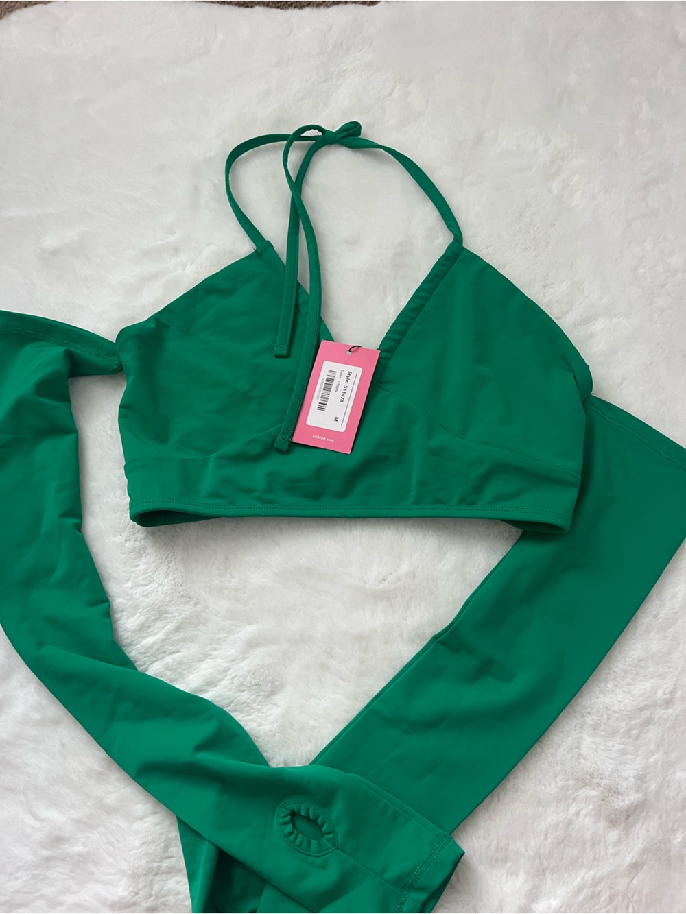 Edikted Green Long Sleeve Crop Top